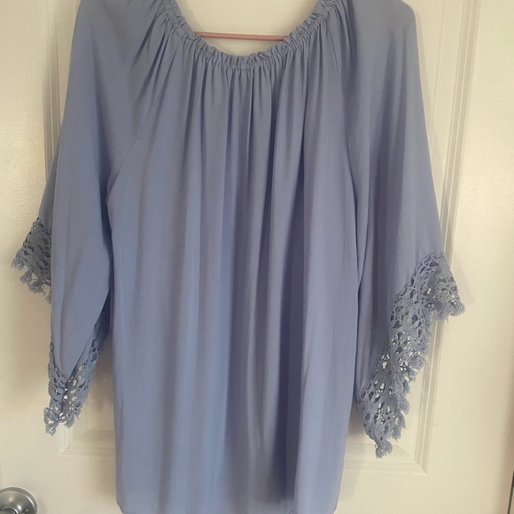 Beautiful Cornflower Blouse by Melissa Paige - Picture 3 of 5